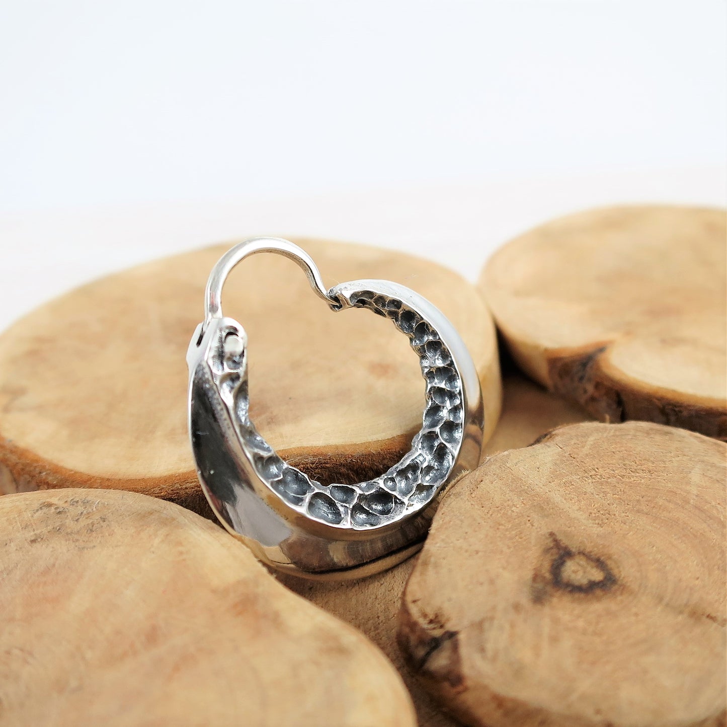 Sterling silver earrings forged viking jewelry