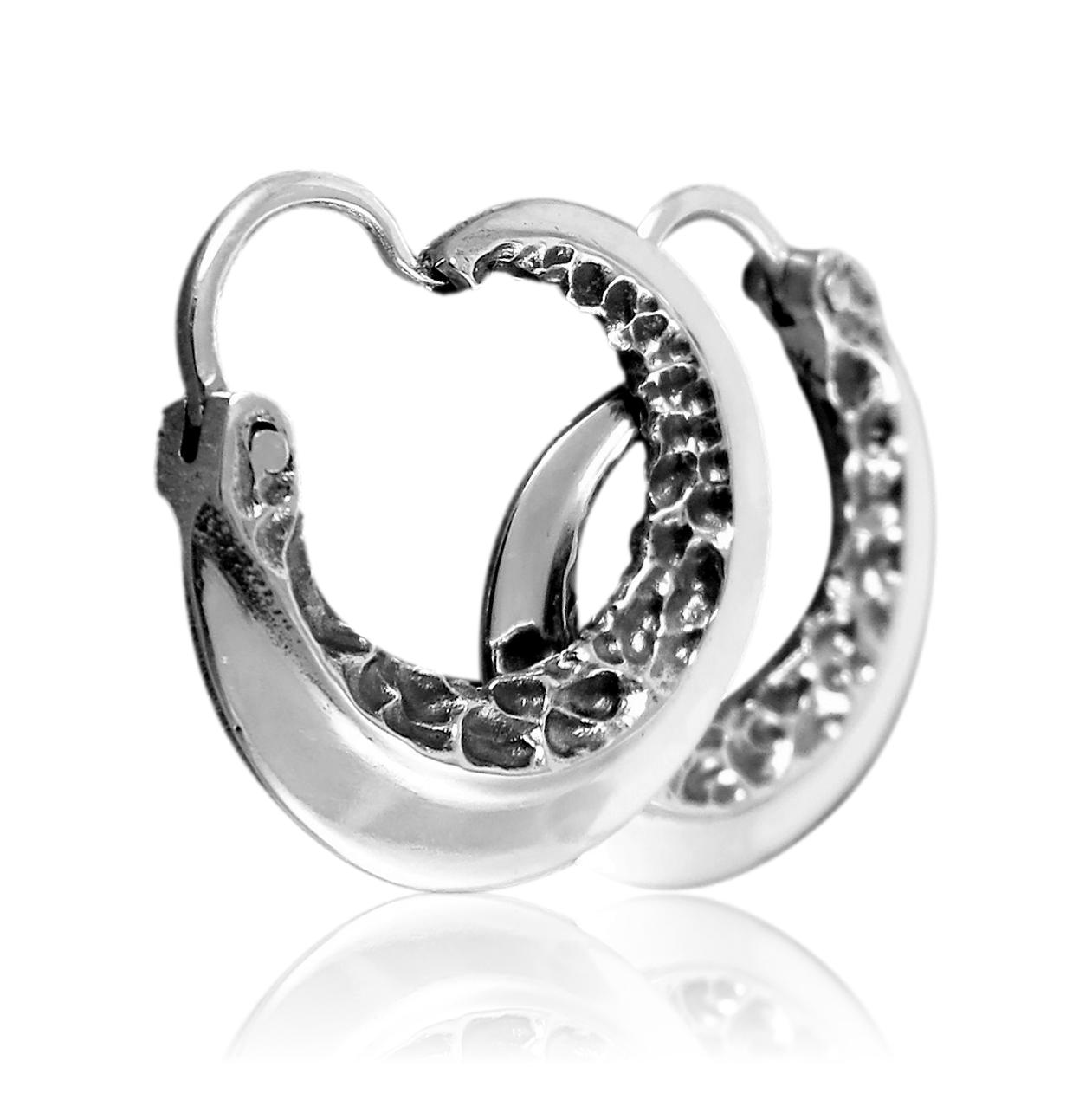 Sterling silver earrings forged viking jewelry