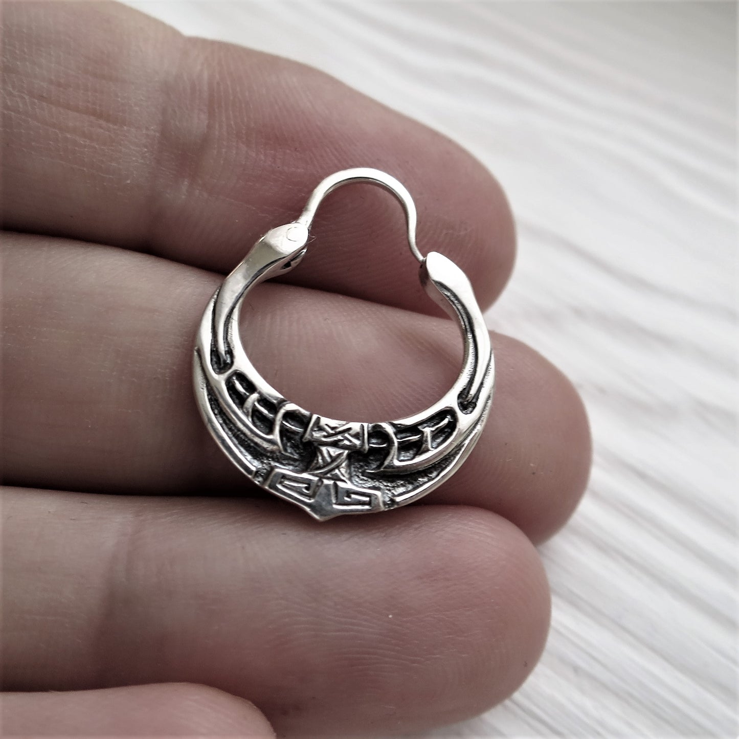 Thor's Hammer Earring in Sterling Silver — Mjolnir