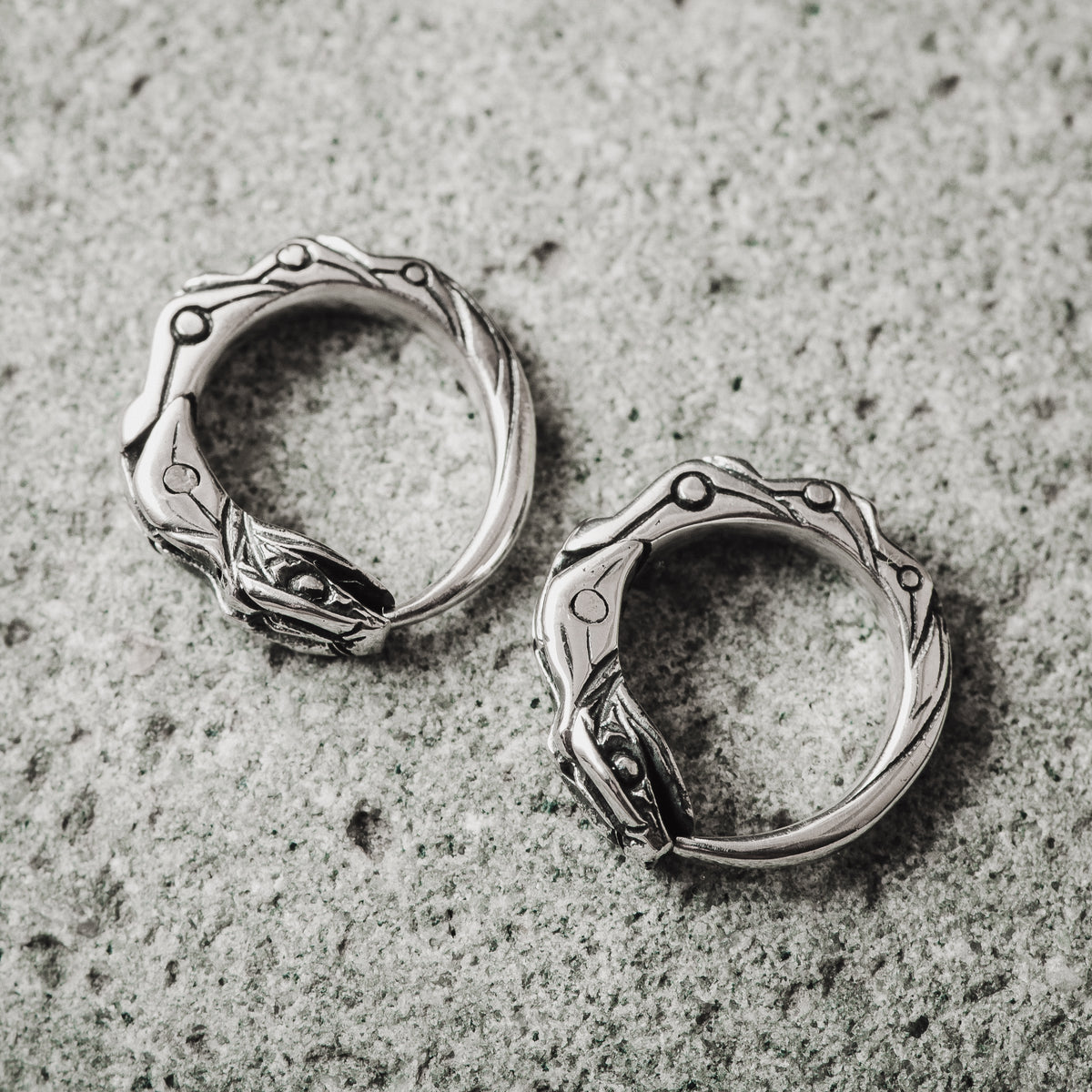 Cartilage earring ouroboros sterling silver