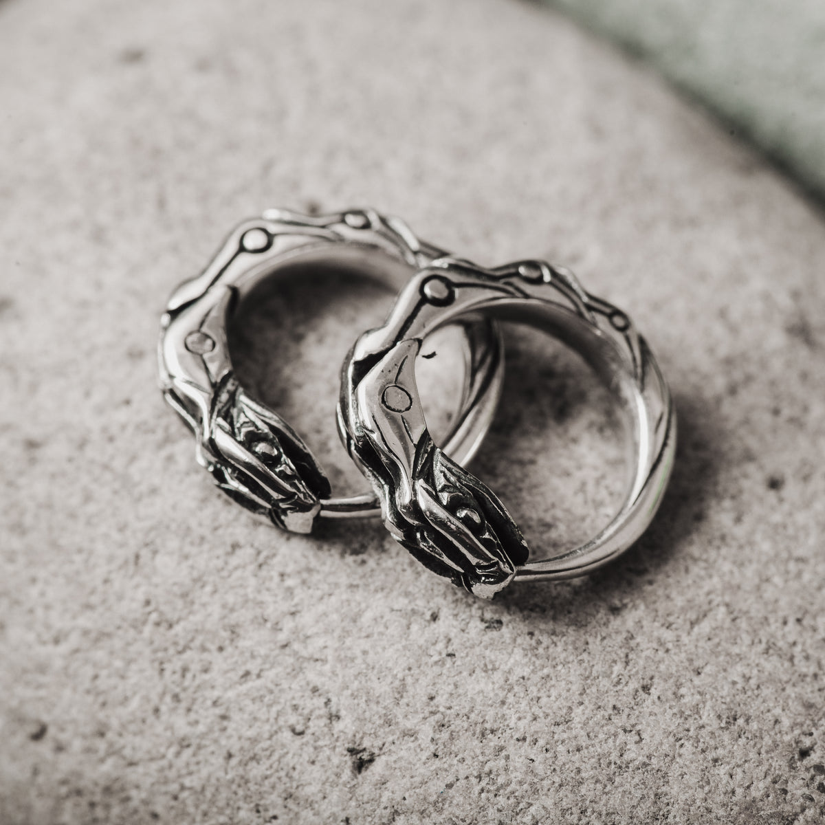 Cartilage earring ouroboros sterling silver