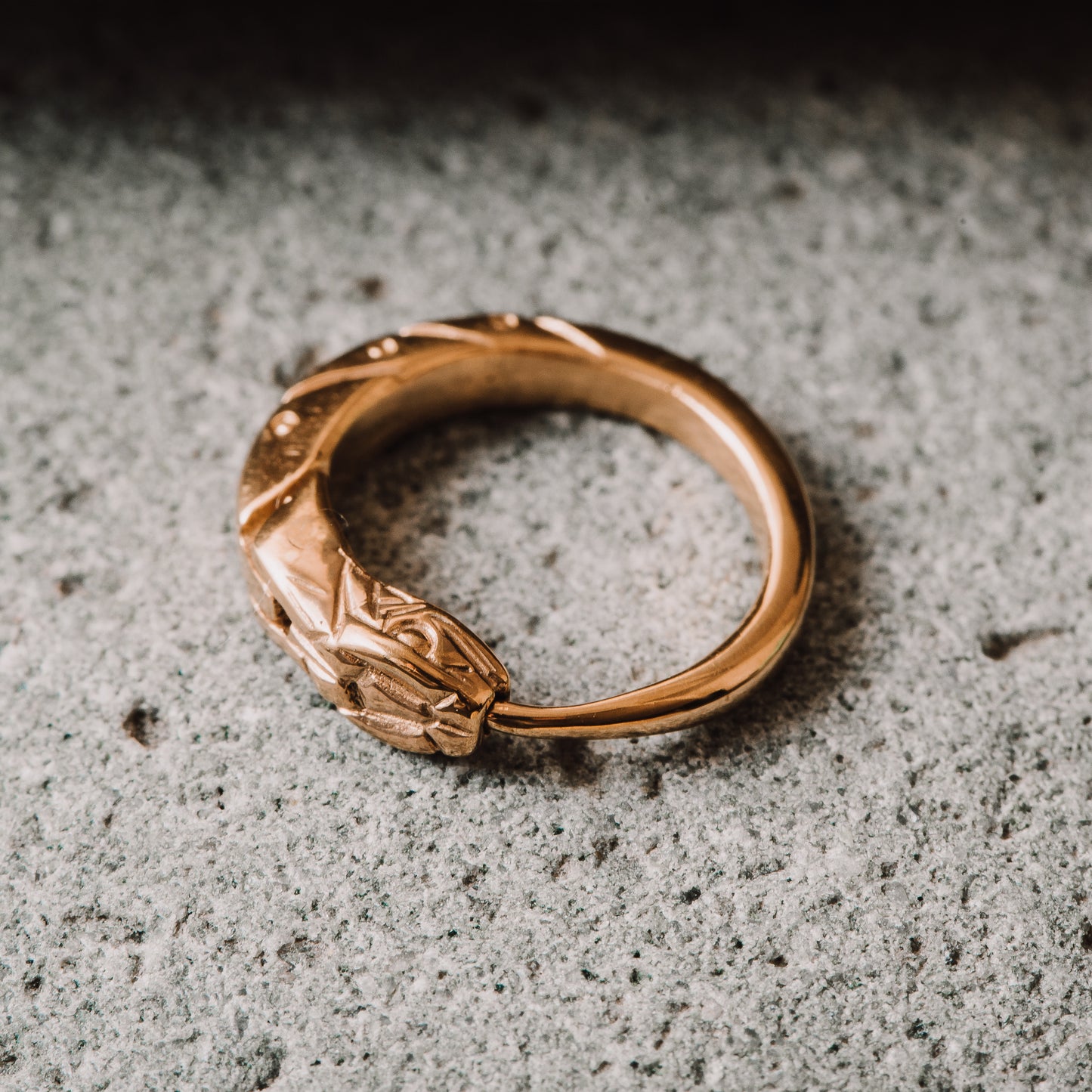 Gold-Plated Ouroboros Hoop Earring – 14mm Handmade