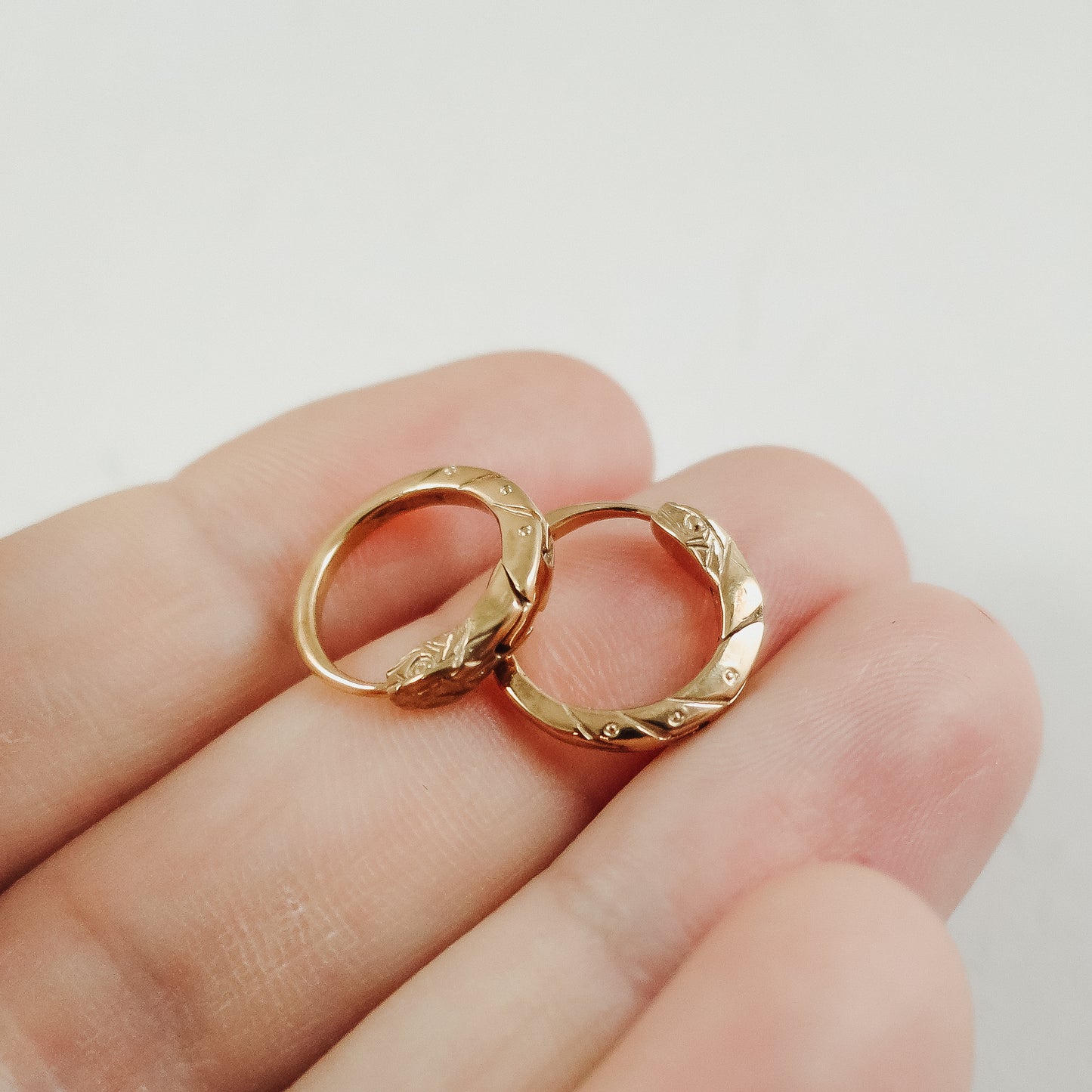 Gold-Plated Ouroboros Hoop Earrings – 14mm Handmade