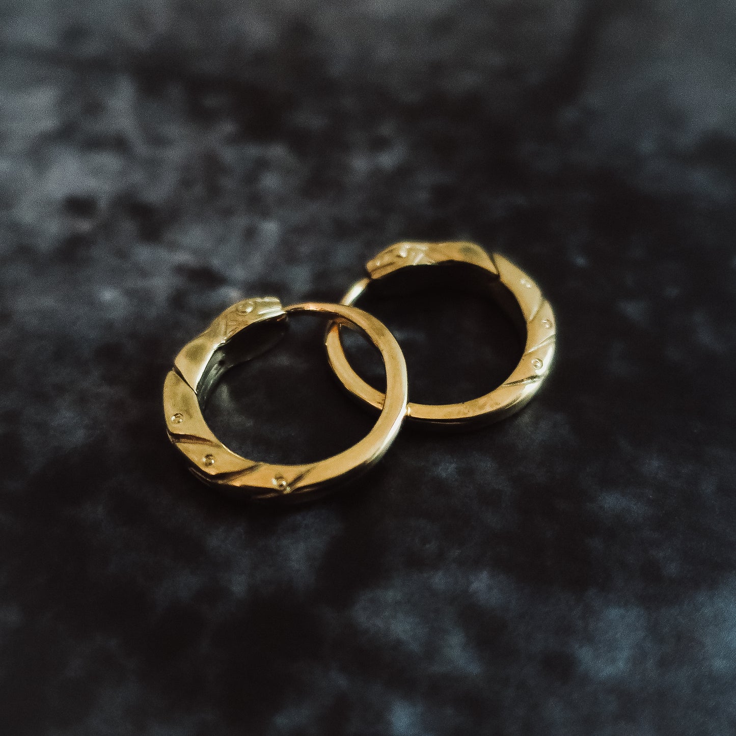 Gold-Plated Ouroboros Hoop Earrings – 14mm Handmade