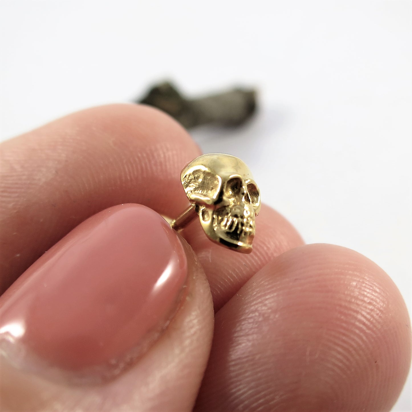 Skull earrings gold plated sterling silver