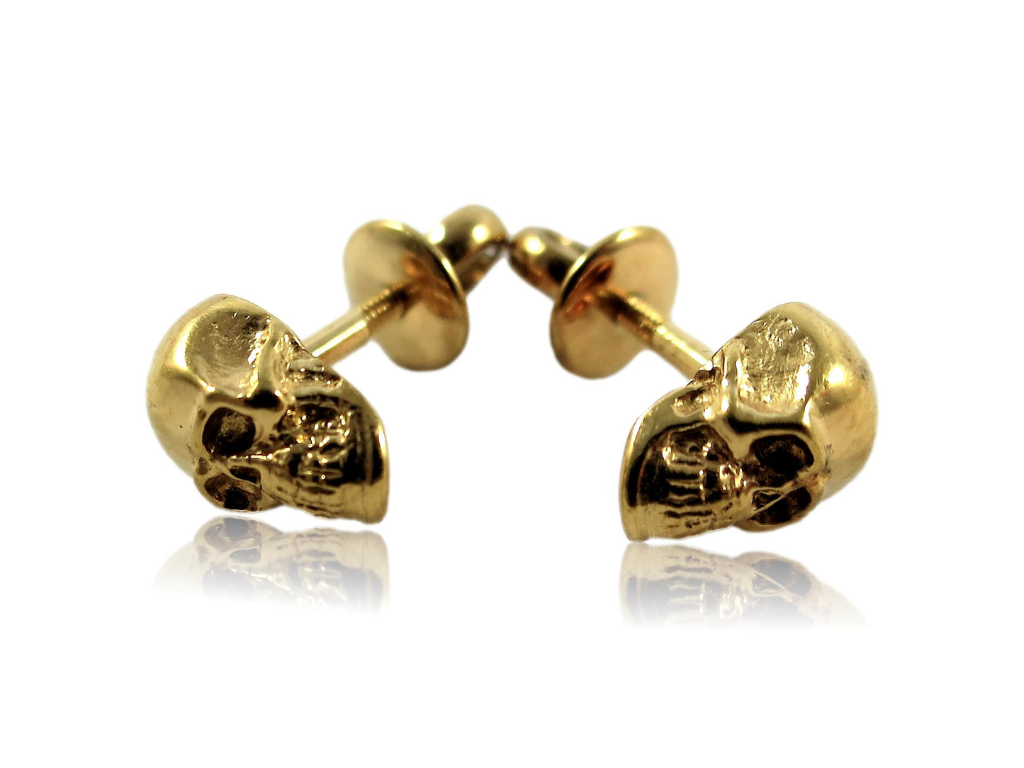 Skull earrings gold plated sterling silver