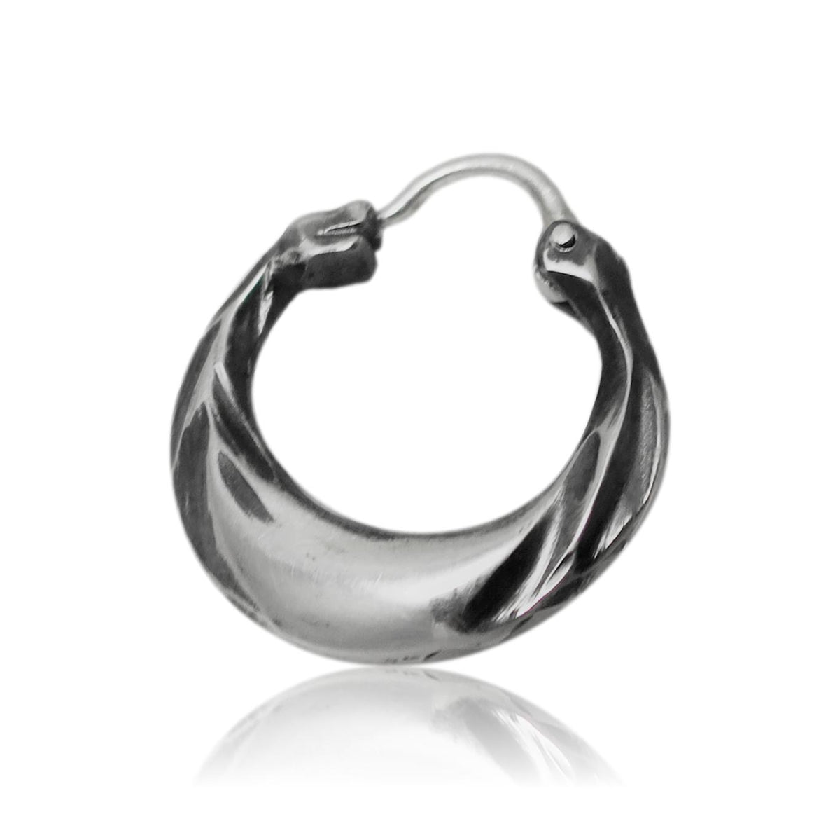Mens earrings sterling silver Dragon