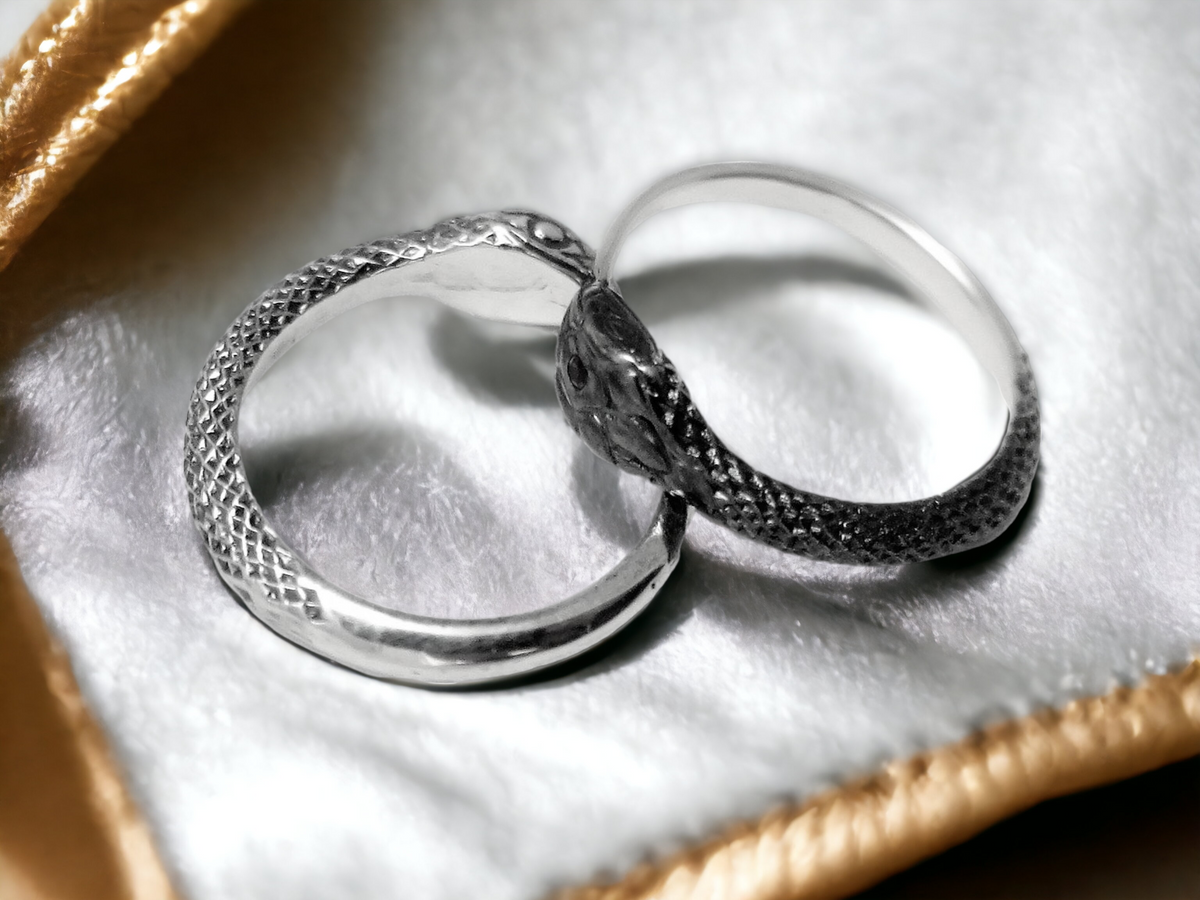 Ouroboros Sterling Silver Ring – Unique Handmade Unisex Design RK004s
