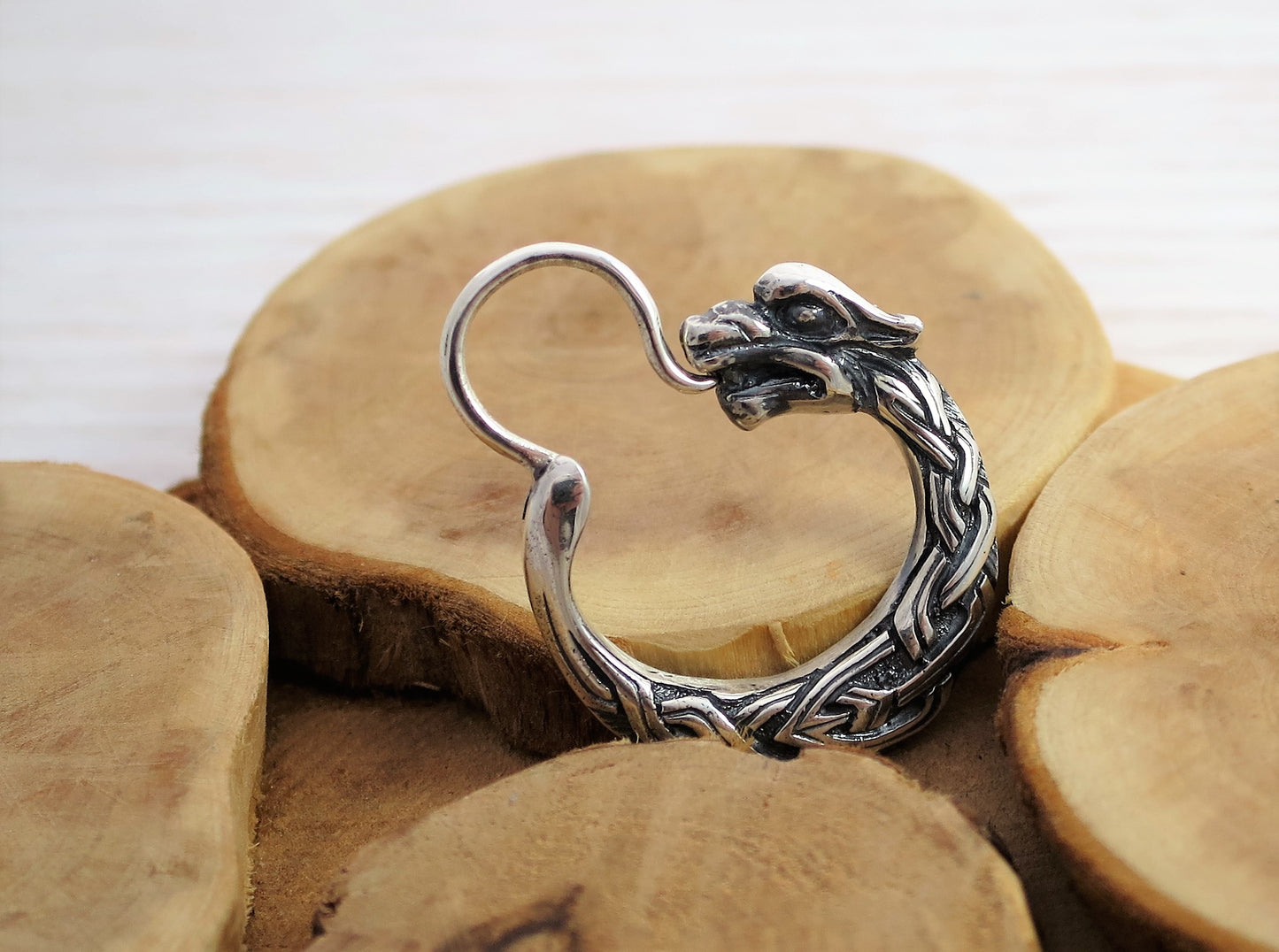 Celtic Wolf Fenrir Earring – Sterling Silver Viking Handmade