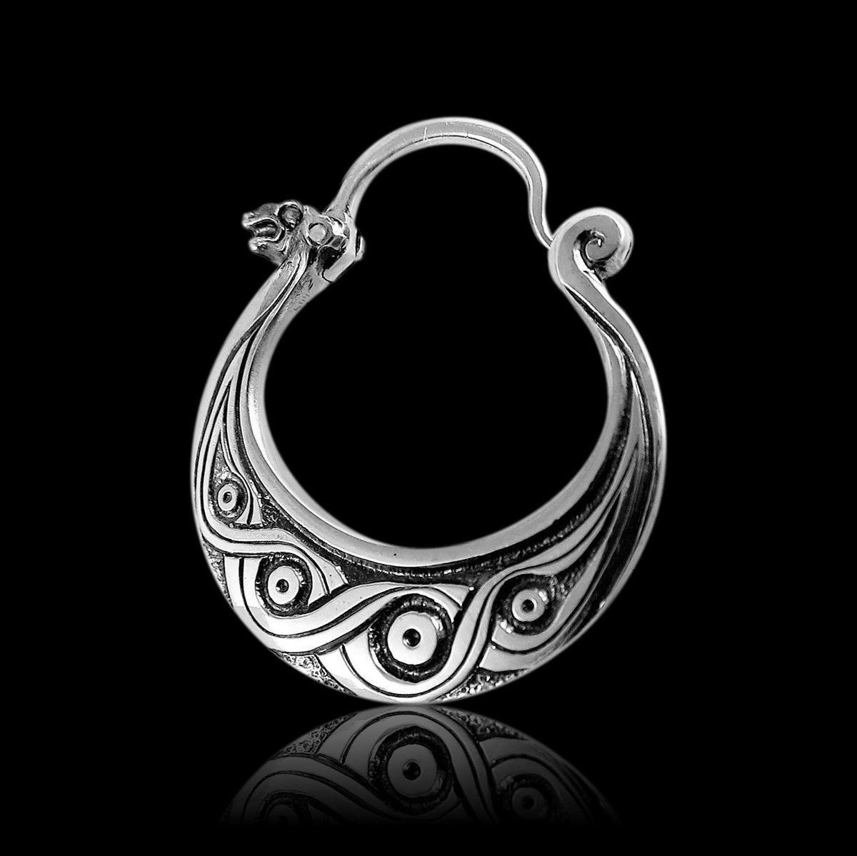 Drakkar Earring – Sterling Silver – Viking Men's – EK020s