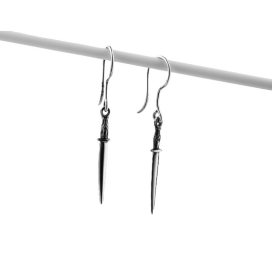 Scythian Sword Earrings in Sterling Silver — Pair