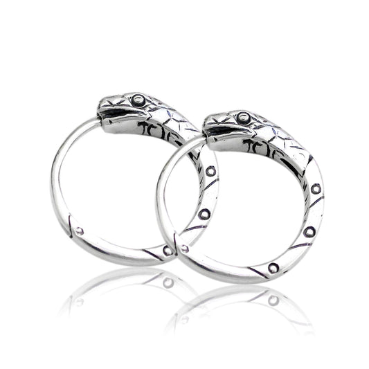 Snake earrings Ouroboros sterling silver unisex