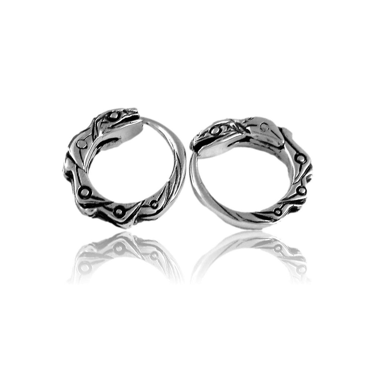 Cartilage earring ouroboros sterling silver