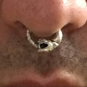 Ouroboros Huggie Hoop – Sterling Silver Septum Ring | EK006s