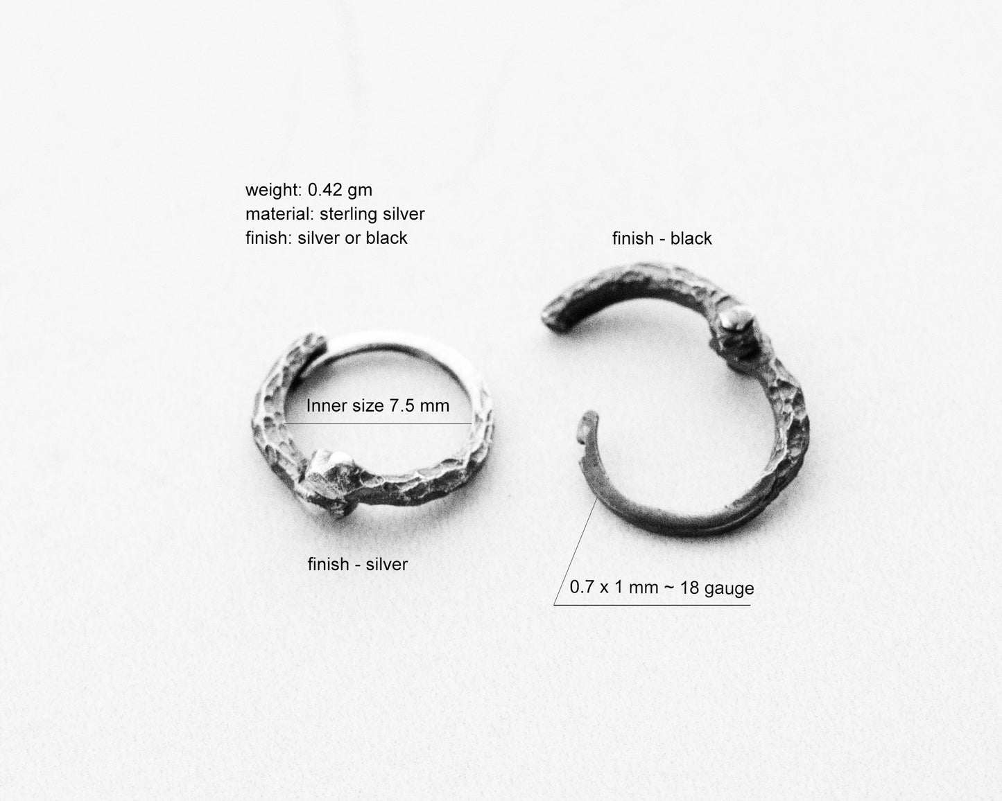 Tiny hoop earrings sterling silver unisex