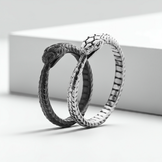 Black ouroboros ring sterling silver RK001SD