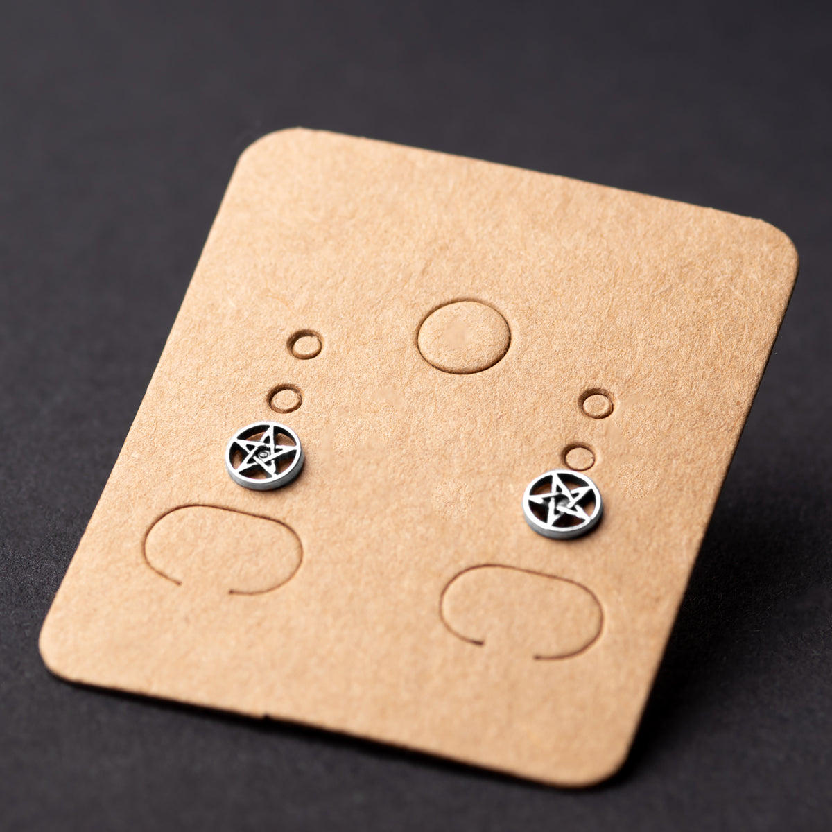 Pentagram Star Stud Earrings – Sterling Silver Pair | Witchy Gothic Jewelry