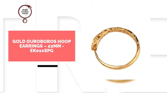 Gold Ouroboros Hoop Earrings &ndash; 22mm - EK010spg by@Outfy