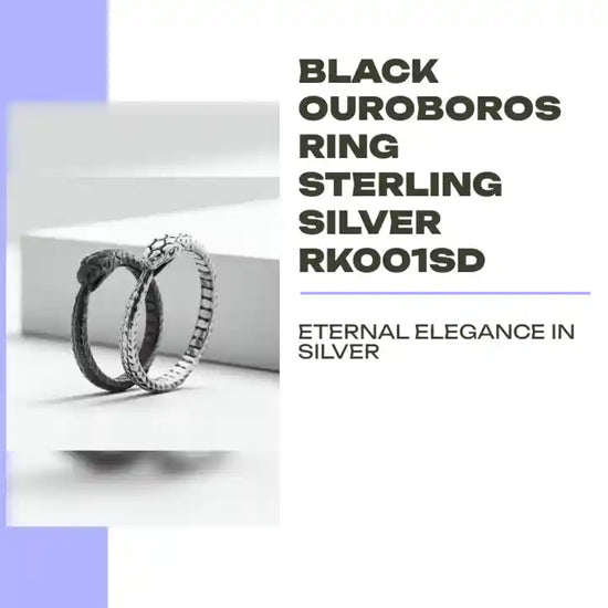 Black ouroboros ring sterling silver RK001SD by@Outfy