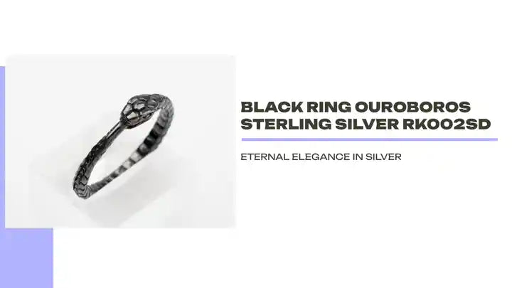 Black ring ouroboros sterling silver RK002SD by@Outfy