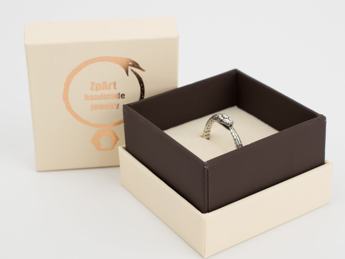 Ouroboros Ring Silver Handmade