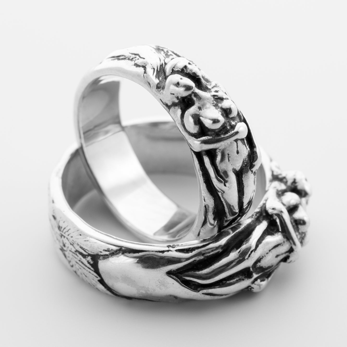 Slavic Couple Wedding Band – Sterling Silver Handmade Ring