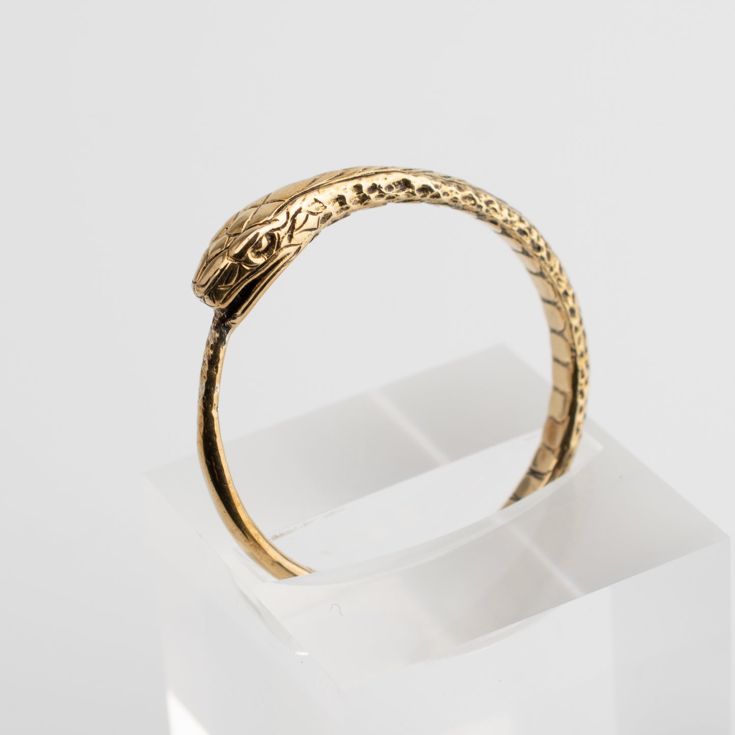 Ouroboros Thin Ring Bronze Handmade