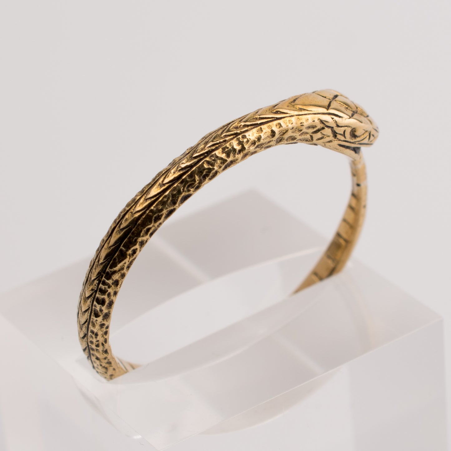 Ouroboros Thin Ring Bronze Handmade