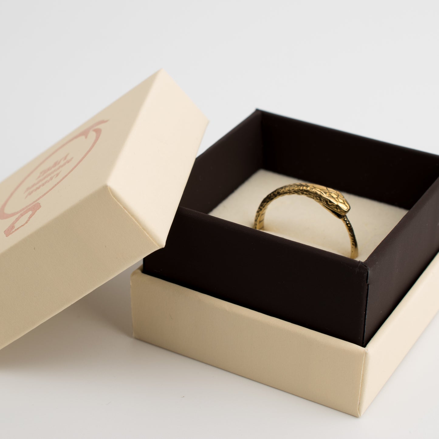 Ouroboros Thin Ring Bronze Handmade