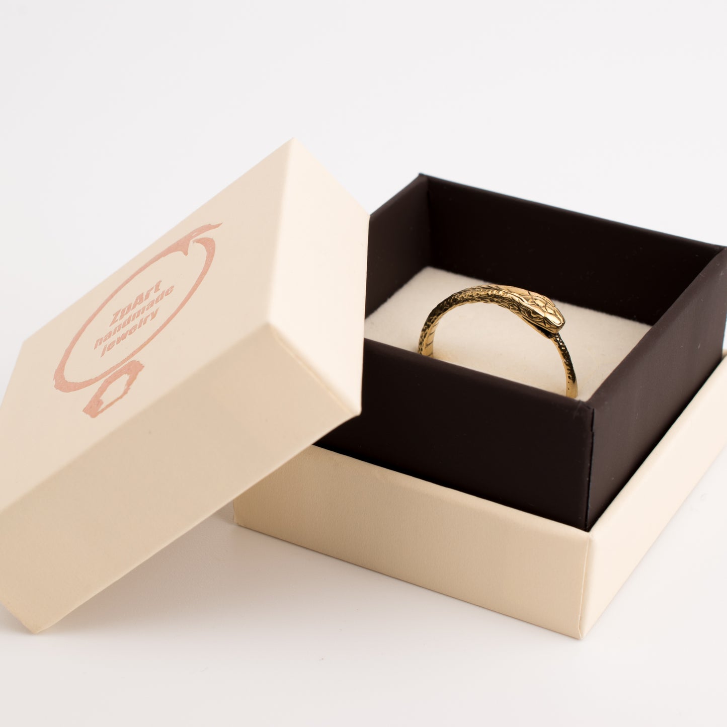 Ouroboros Thin Ring Bronze Handmade