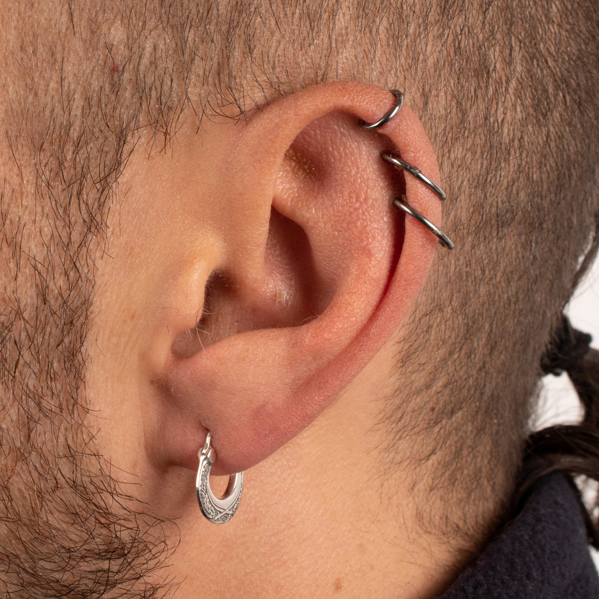Men's Cossack Gold-Plated Silver Earring EK015spg