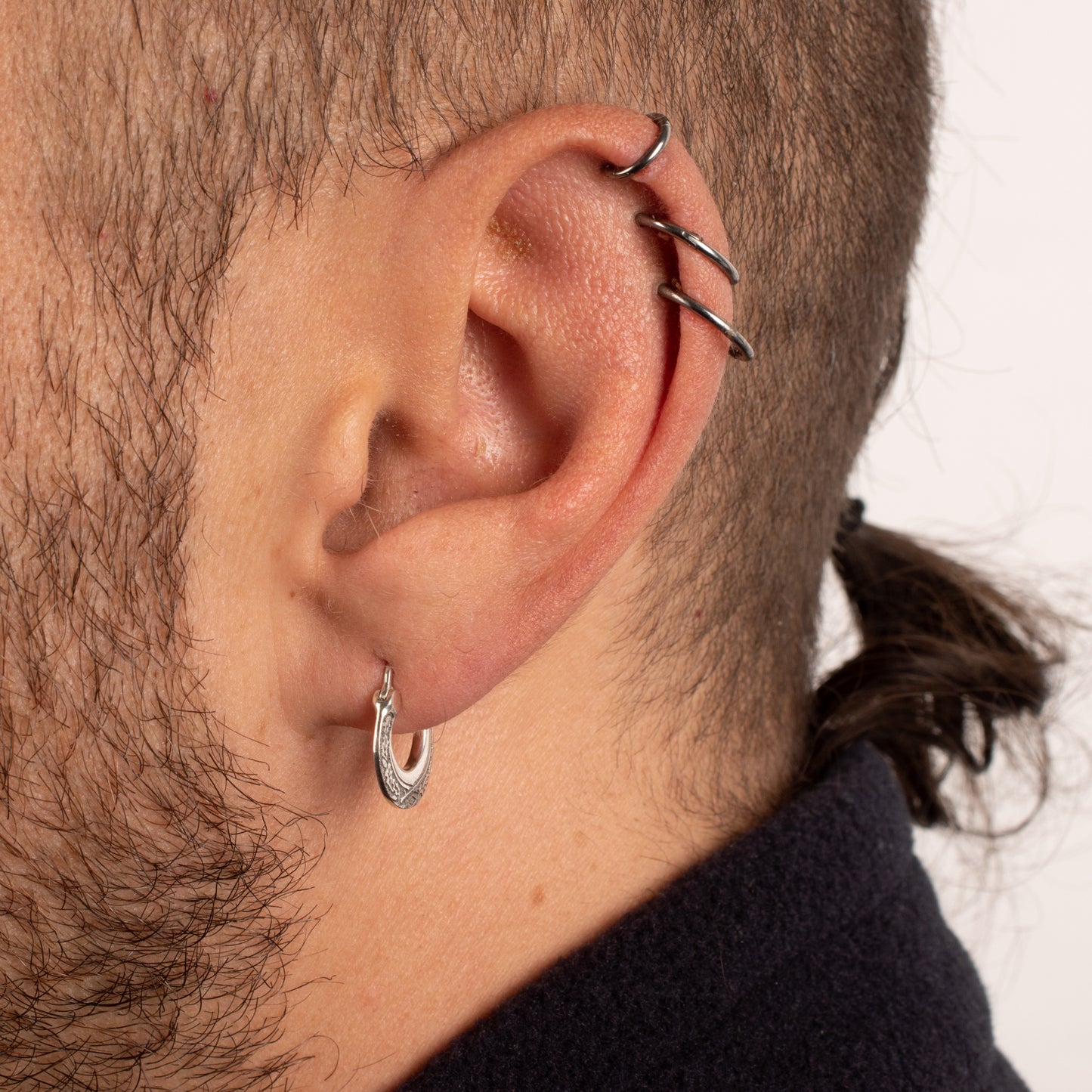 Men’s Cossack Silver Earring – plated gold - EK015spg-1