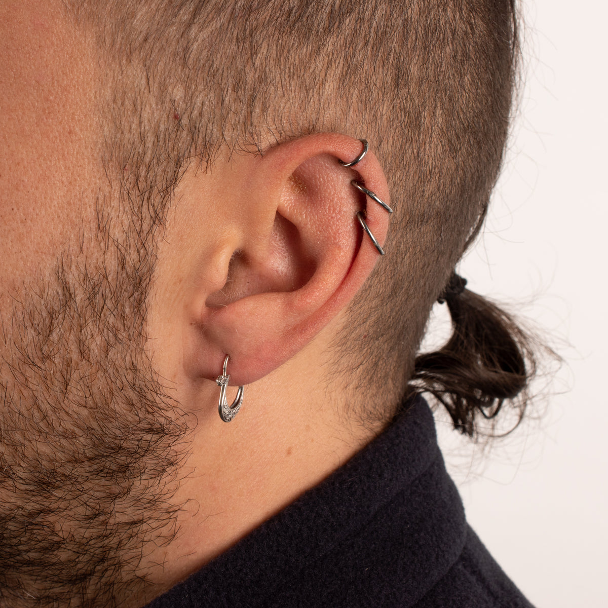 Viking Drakkar Earring – Sterling Silver Huggie – EK085s