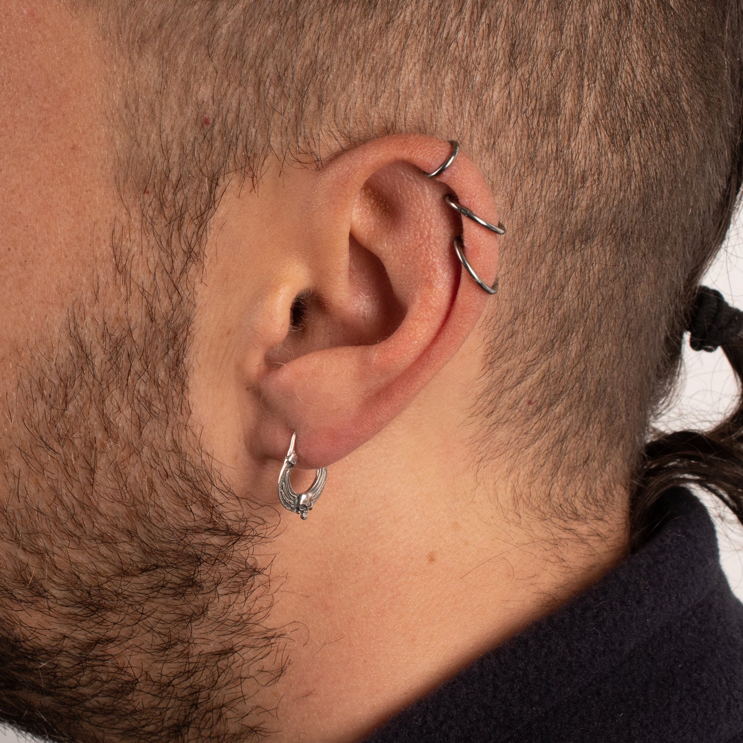 Skull earrings sterling silver