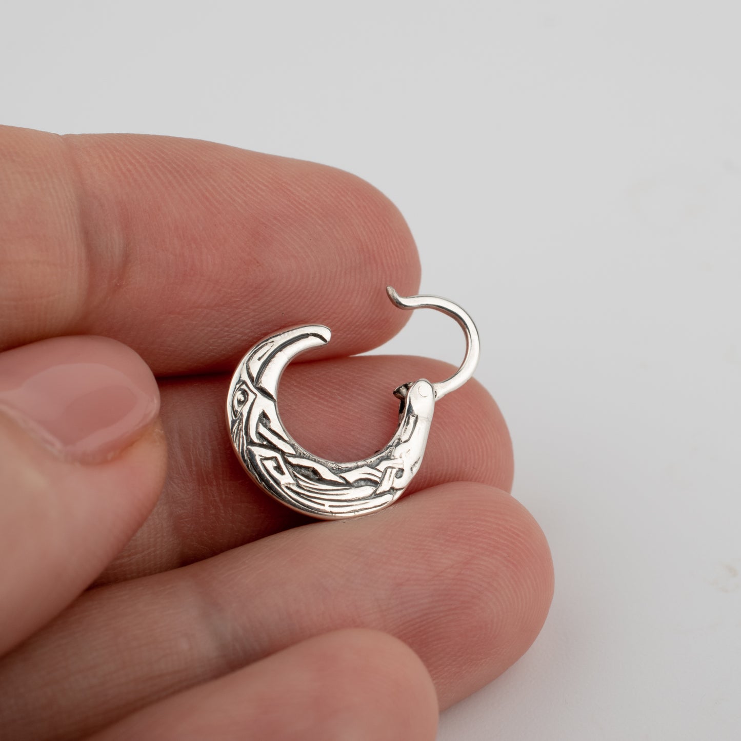 Mens huggie earrings Raven Corvus Celtic Irish viking jewelry