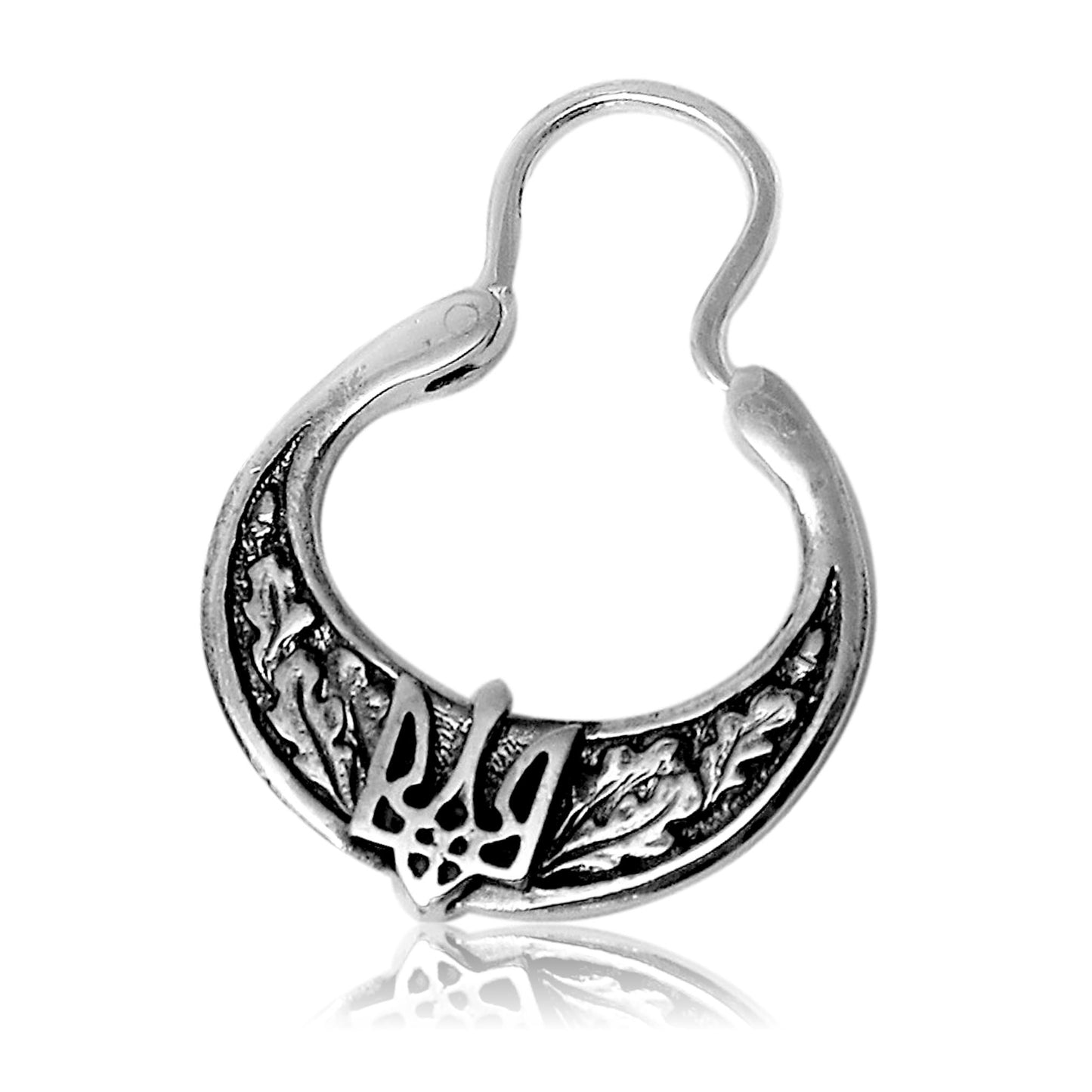 Mens earring ukrainian tryzub sterling silver