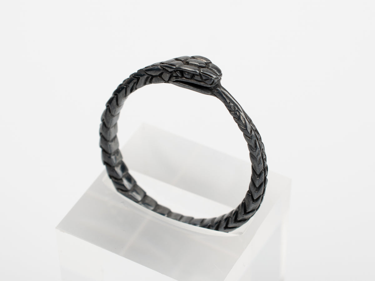 Black Ouroboros Ring – Oxidized Sterling Silver – RK002SD