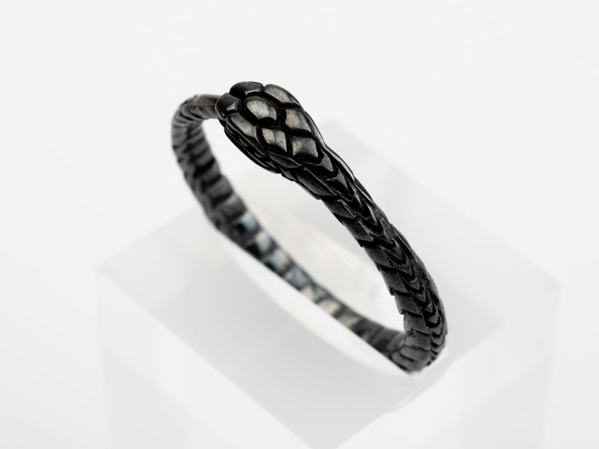 Black Ouroboros Ring – Oxidized Sterling Silver – RK002SD