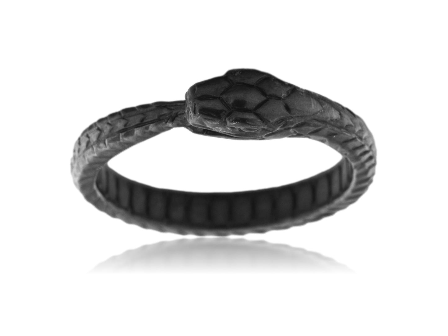 Black ouroboros ring sterling silver RK001SD