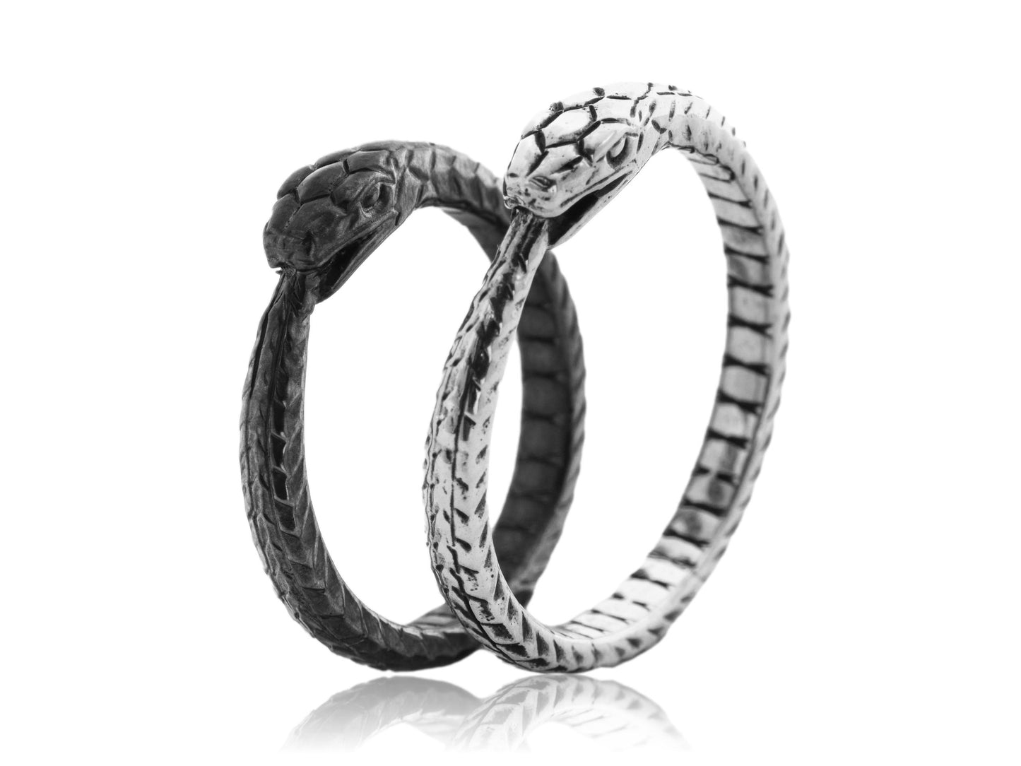 Black ouroboros ring sterling silver RK001SD