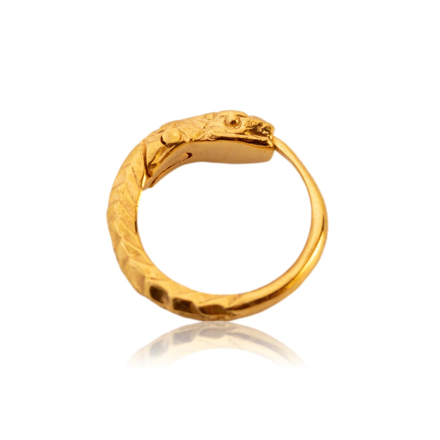 Huggie hoop earrings ouroboros gold plated silver