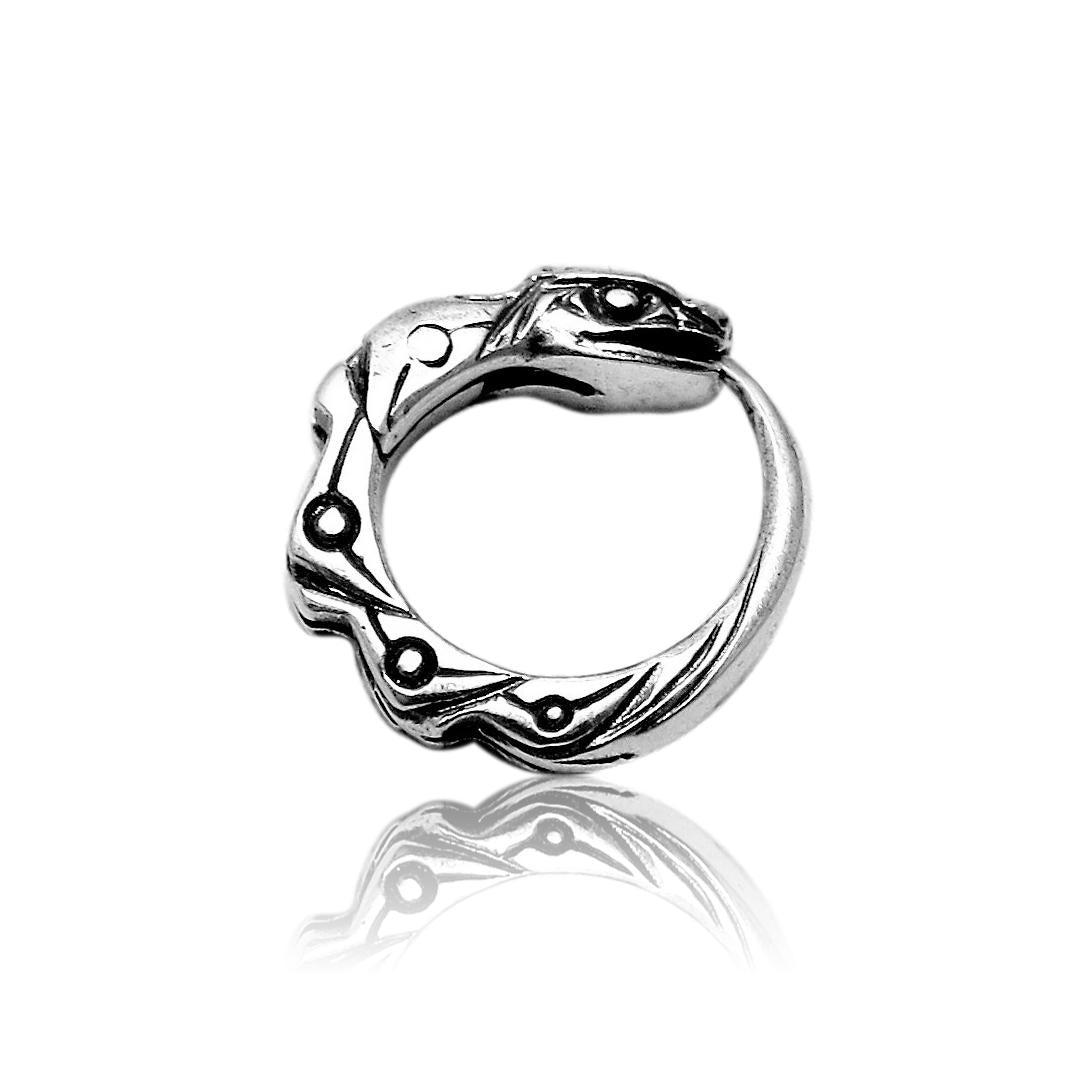 Cartilage earring ouroboros sterling silver