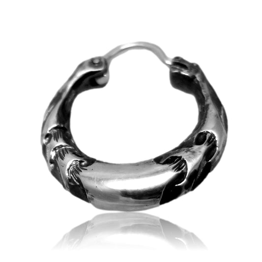 Mens earrings sterling silver Dragon