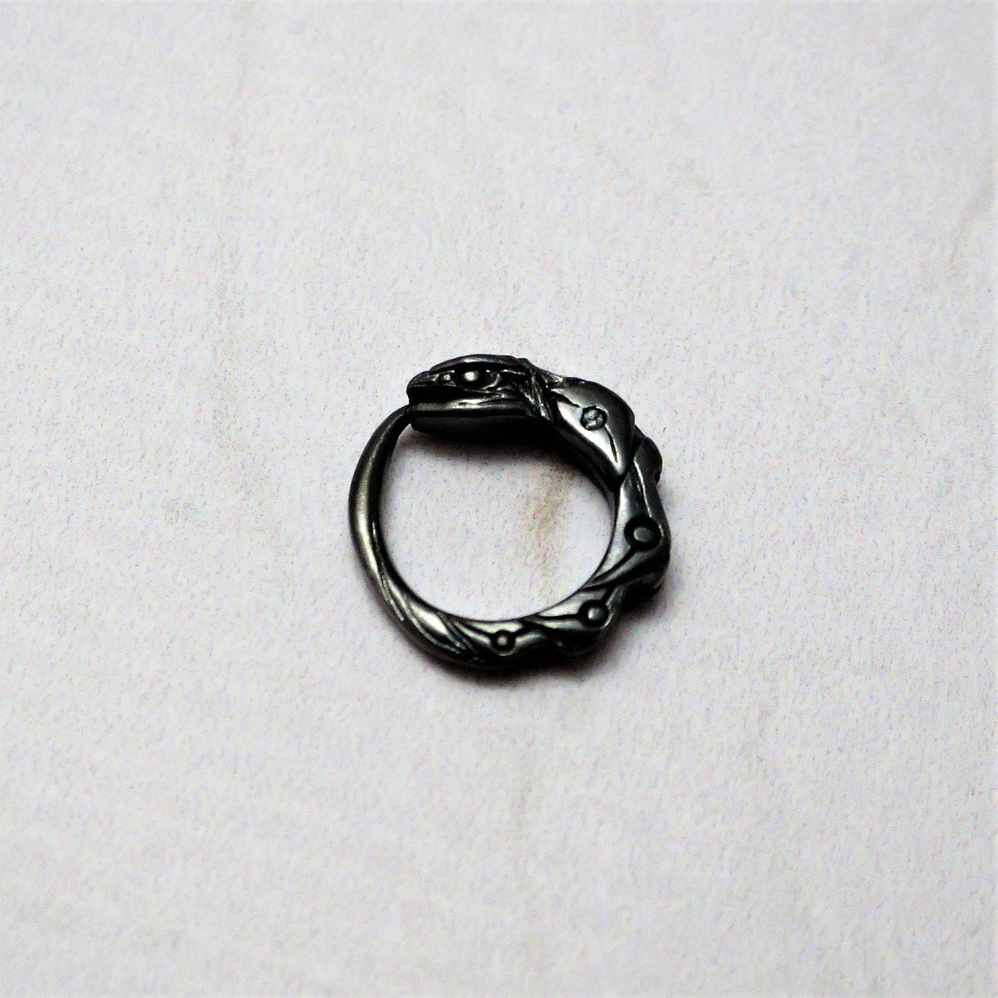 cartilage earring black ouroboros sterling silver