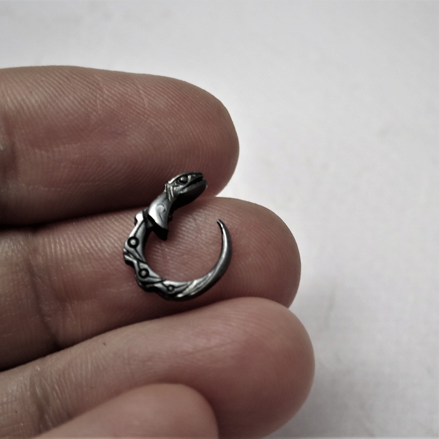 cartilage earring black ouroboros sterling silver