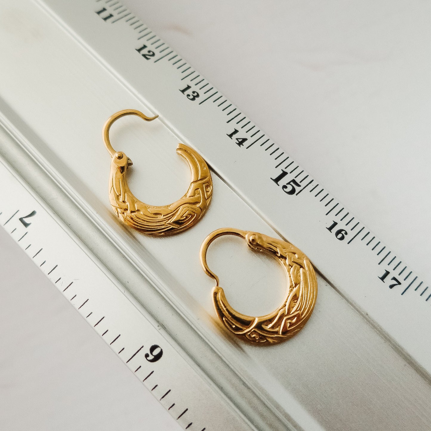 Raven earrings plated gold silver