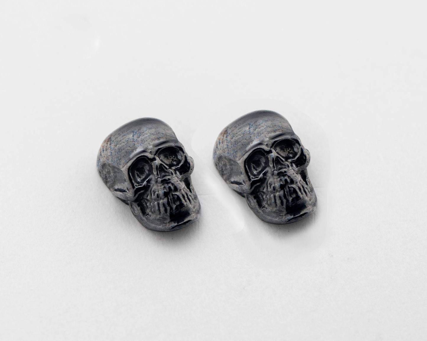 Skull earrings black rhodium plated sterling silver