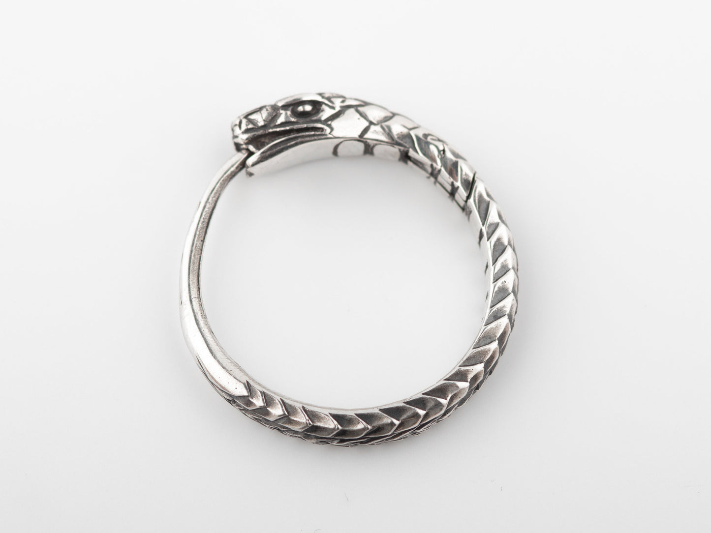 Snake earrings Ouroboros trendy hoop earrings sterling silver