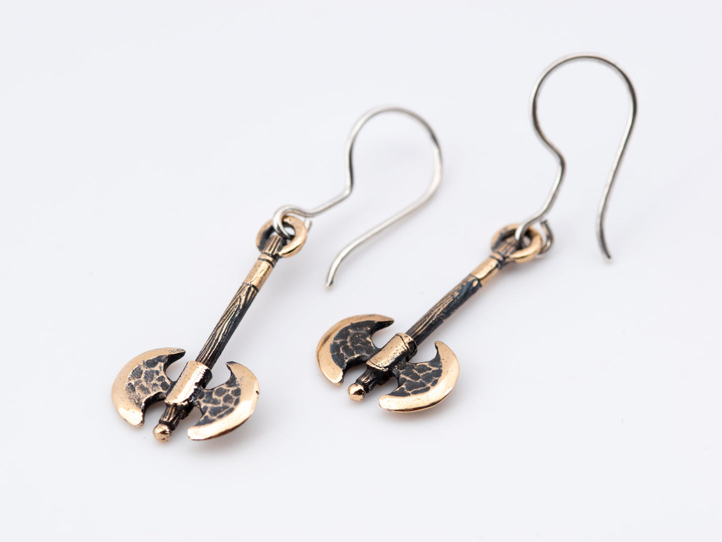 Labrys earrings bronze for woman double headed axe