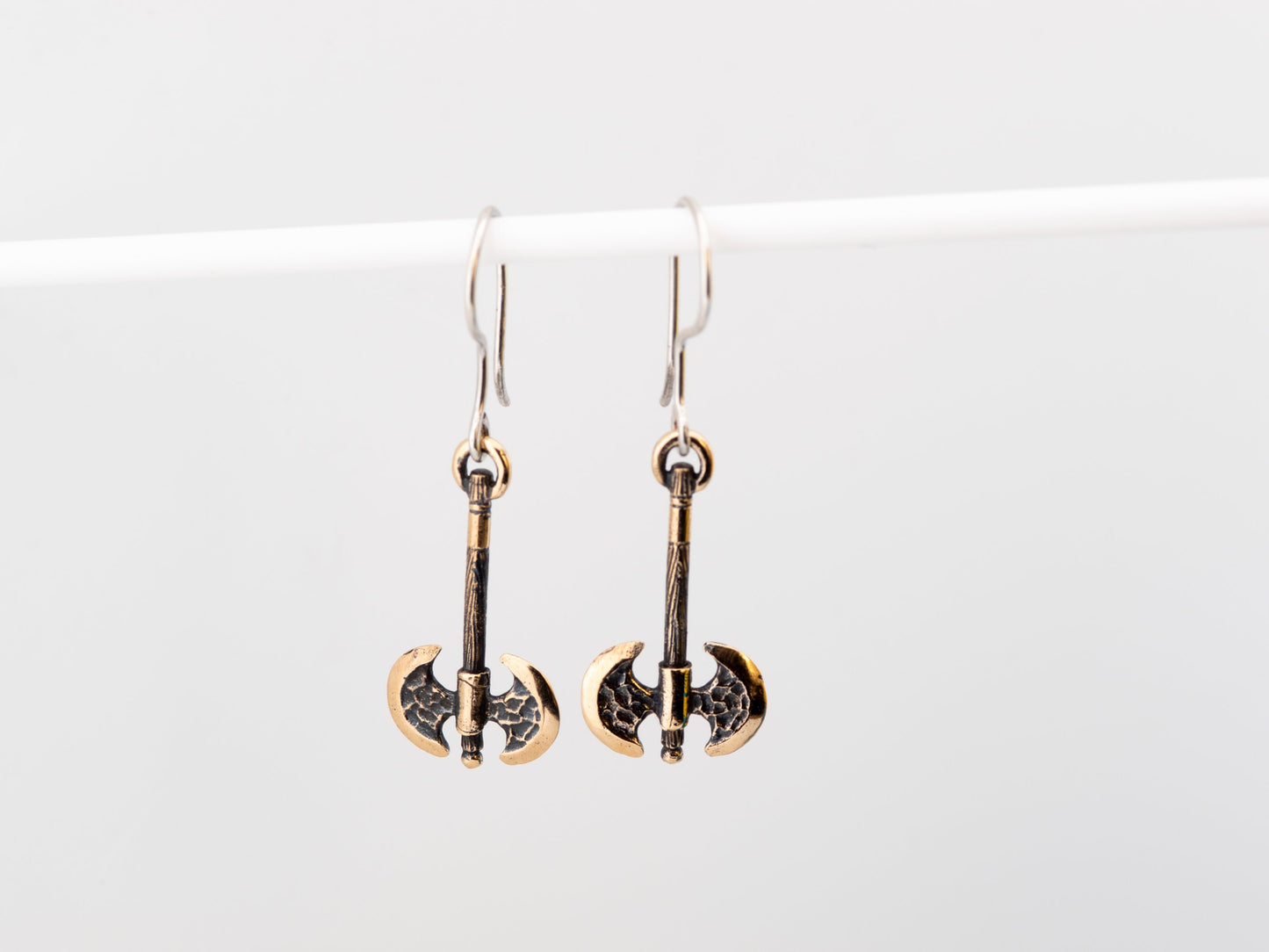 Labrys earrings bronze for woman double headed axe
